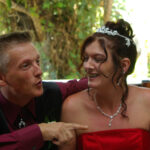 Bride and groom celebrate