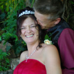 Groom makes bride laugh