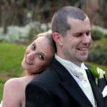 Back-to-back couple portrait