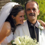 Bride and groom share a moment