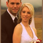 Bride and groom in 1960s style image