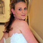 Smiling bride in portrait