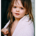 Portrait of a girl with blue eyes