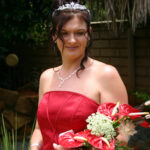 Bride smiling before wedding