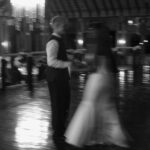 Bride and groom swirl on dancefloor