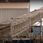 Kimberlite makes its way up a conveyor at Cullinan Diamond Mine