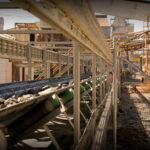 Kimberlite makes its way up a conveyor at Cullinan Mine